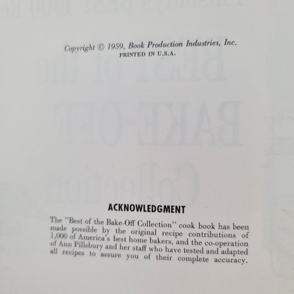 1959 Pillsbury's Best of the BAKE-OFF Collection Vintage Recipes Book - Picture 8 of 11